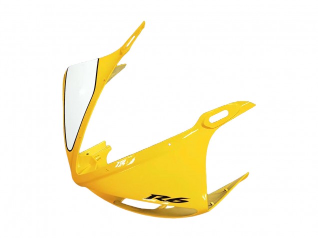 2006-2009 Yamaha YZF R6S Motorcycle Fairings - Yellow White Glossy Black
