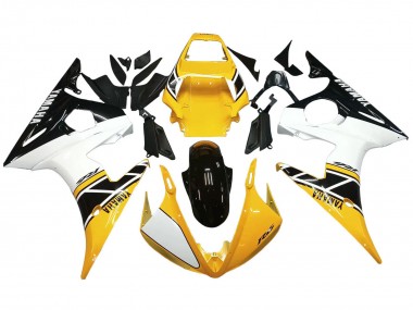 Cheap 2006-2009 Yamaha YZF R6S Motorcycle Fairings - Yellow White Glossy Black
