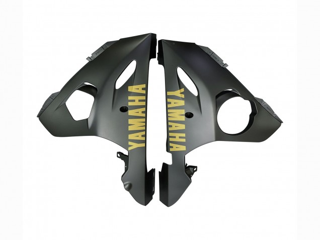 2006-2009 Yamaha YZF R6S Motorcycle Fairings - Matte Grey Matte Black Gold Decals