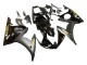 2006-2009 Yamaha YZF R6S Motorcycle Fairings - Glossy Black Matte Black Gold Decals