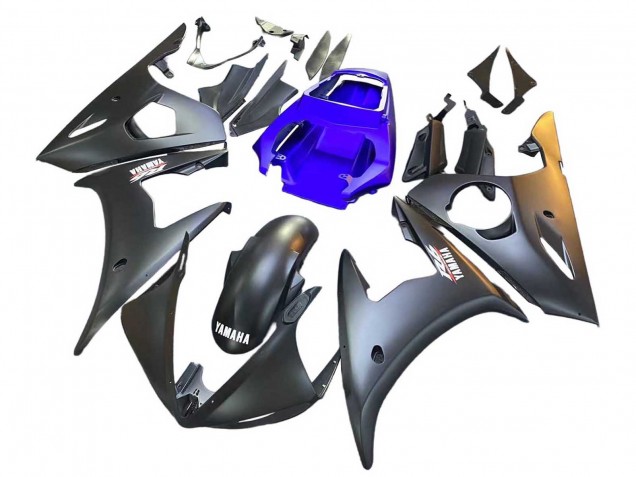 2003-2004 Yamaha YZF R6 Motorcycle Fairings - Blue Matte Black