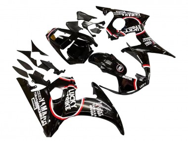 Cheap 2003-2004 Yamaha YZF R6 Motorcycle Fairings - Glossy Black Red White Lucky Strike Motul