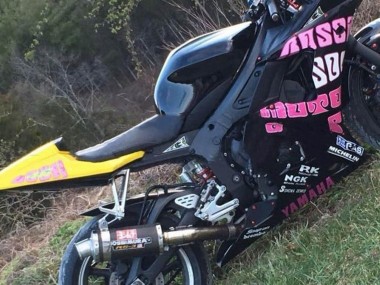 Cheap 2003-2004 Yamaha YZF R6 Motorcycle Fairings - Yellow Pink Glossy Black Rossi Repsol 46