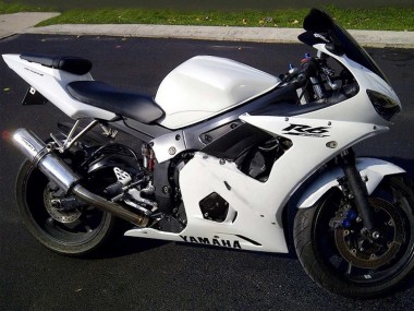 Cheap 2003-2004 Yamaha YZF R6 Motorcycle Fairings - White Black Decals