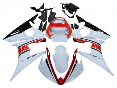 Cheap 2003-2004 Yamaha YZF R6 Motorcycle Fairings - White Red Glossy Black