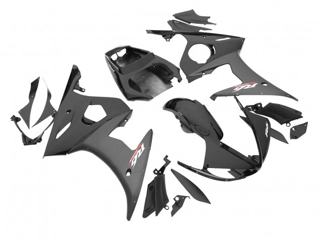 2006-2009 Yamaha YZF R6S Motorcycle Fairings - Glossy Black Matte Black