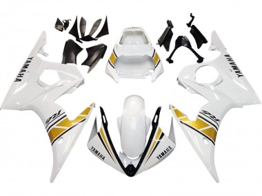 Cheap 2003-2004 Yamaha YZF R6 Motorcycle Fairings - White Gold