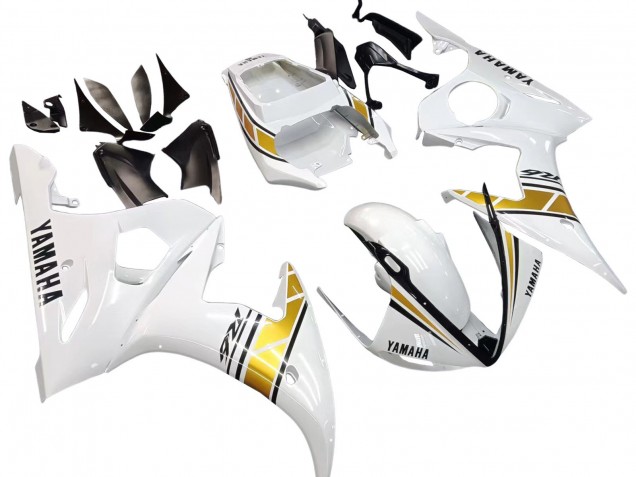 2006-2009 Yamaha YZF R6S Motorcycle Fairings - White Gold