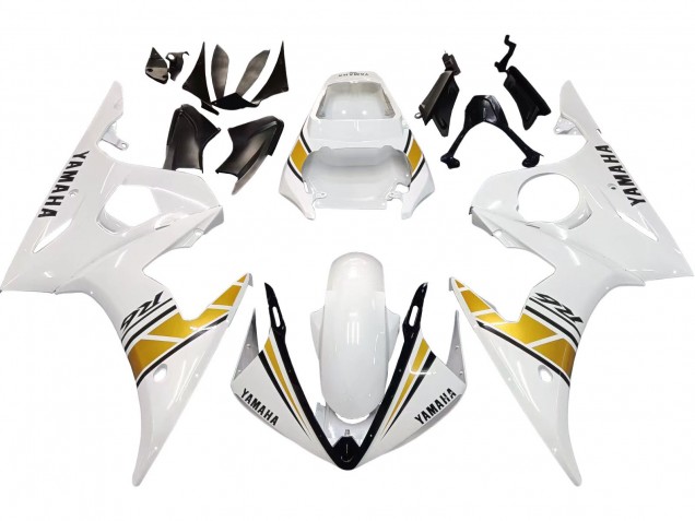 2006-2009 Yamaha YZF R6S Motorcycle Fairings - White Gold