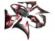 2005 Yamaha YZF 600 R6 Motorcycle Fairings - Matte Black Red Geometric