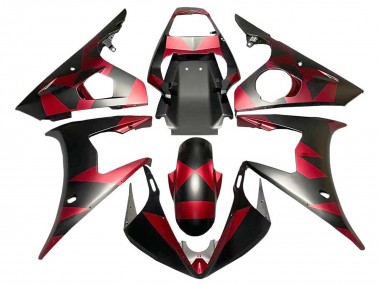 Cheap 2005 Yamaha YZF 600 R6 Motorcycle Fairings - Matte Black Red Geometric