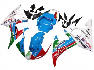 Cheap 2005 Yamaha YZF 600 R6 Motorcycle Fairings - Light Blue White Green Red Kastinee Dunlop Motul