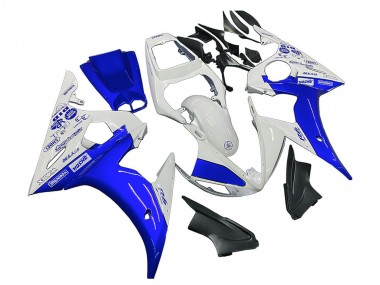 Cheap 2005 Yamaha YZF 600 R6 Motorcycle Fairings - White Blue Yamalube
