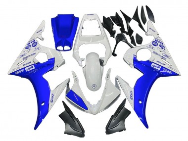 Cheap 2005 Yamaha YZF 600 R6 Motorcycle Fairings - White Blue Yamalube
