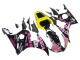 2005 Yamaha YZF 600 R6 Motorcycle Fairings - Black Pink Yellow Repsol 46