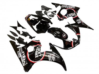 Cheap 2005 Yamaha YZF 600 R6 Motorcycle Fairings - Glossy Black White Lucky Strike Motul