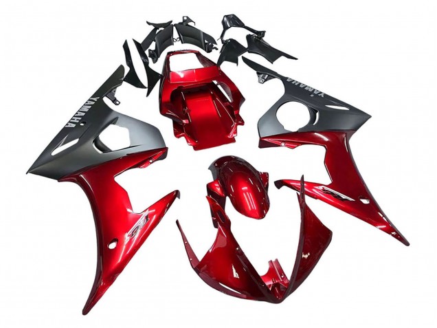 2005 Yamaha YZF 600 R6 Motorcycle Fairing Kits - Red Matte Black