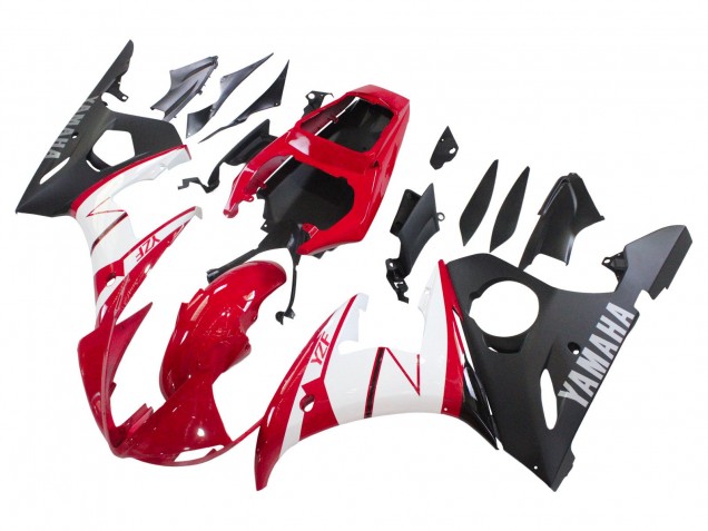 2005 Yamaha YZF 600 R6 Motorcycle Fairings - Red White Matte Black