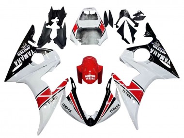 Cheap 2005 Yamaha YZF 600 R6 Motorcycle Fairings - White Black Red Motul