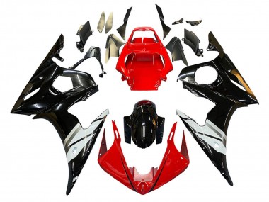 Cheap 2005 Yamaha YZF 600 R6 Motorcycle Fairings - Red White Glossy Black