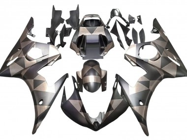 Cheap 2005 Yamaha YZF 600 R6 Motorcycle Fairings - Matte Black Grey Geometric