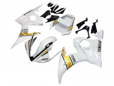 Cheap 2005 Yamaha YZF 600 R6 Motorcycle Fairings - White Gold Black