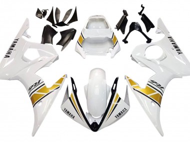 Cheap 2005 Yamaha YZF 600 R6 Motorcycle Fairings - White Gold Black