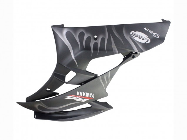 2006-2007 Yamaha YZF 600 R6 Motorcycle Fairings - Matte Black Silver Flame