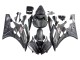 2006-2007 Yamaha YZF 600 R6 Motorcycle Fairings - Matte Black Silver Flame