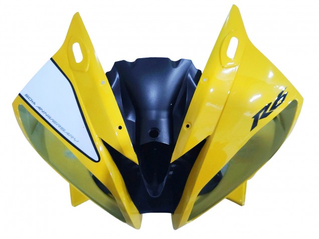 2006-2007 Yamaha YZF 600 R6 Motorcycle Fairings - Yellow White Glossy Black Motul