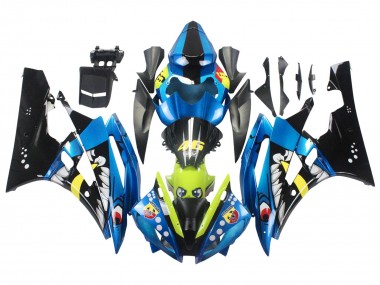 Cheap 2006-2007 Yamaha YZF 600 R6 Motorcycle Fairings - Blue Neon Green Black Shark