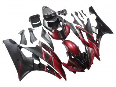 Cheap 2006-2007 Yamaha YZF 600 R6 Motorcycle Fairings - Red Matte Black