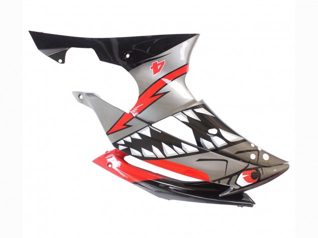 2008-2016 Yamaha YZF 600 R6 Motorcycle Fairings - Silver Black Red Shark 4