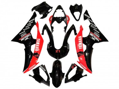 Cheap 2008-2016 Yamaha YZF 600 R6 Motorcycle Fairings - Red Glossy Black DENSO Yamalube 21
