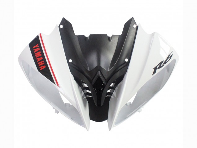 2008-2016 Yamaha YZF 600 R6 Motorcycle Fairings - White Matte Black Red Decals