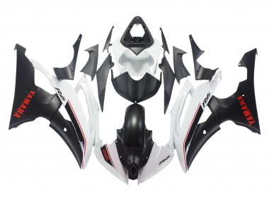 Cheap 2008-2016 Yamaha YZF 600 R6 Motorcycle Fairings - White Matte Black Red Decals