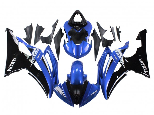 2008-2016 Yamaha YZF 600 R6 Motorcycle Fairings - White Blue Glossy Black