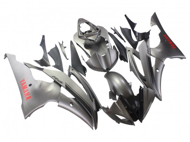 2008-2016 Yamaha YZF 600 R6 Motorcycle Fairings - Matte Grey Red Decals
