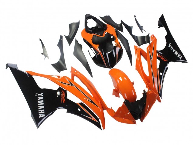 2008-2016 Yamaha YZF 600 R6 Motorcycle Fairings - Orange Black
