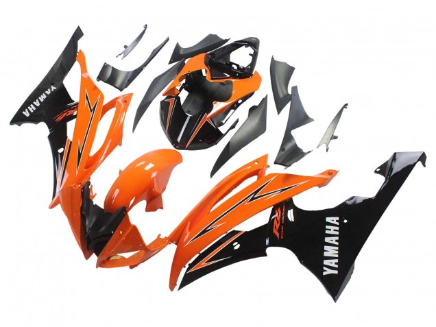 2008-2016 Yamaha YZF 600 R6 Motorcycle Fairings - Orange Black