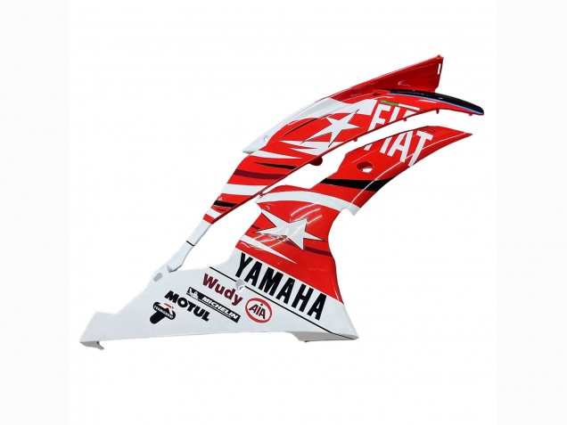 2008-2016 Yamaha YZF 600 R6 Motorcycle Fairings - White Red Black Fiat Acer