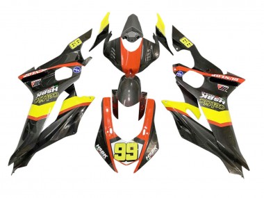 Cheap 2008-2016 Yamaha YZF 600 R6 Motorcycle Fairings - Yellow Orange Black Carbon Fiber Style