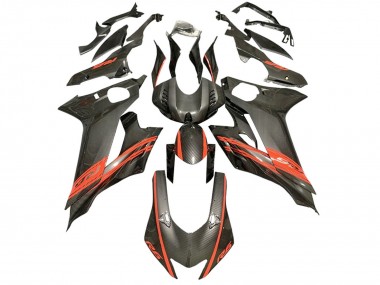 Cheap 2017-2023 Yamaha YZF 600 R6 Motorcycle Fairings - Red Black Carbon Fiber Style
