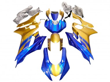 Cheap 2017-2023 Yamaha YZF 600 R6 Motorcycle Fairings - Gold Blue