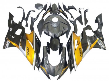 Cheap 2017-2023 Yamaha YZF 600 R6 Motorcycle Fairings - Gold Black Carbon Fiber