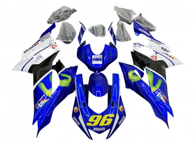 2017-2023 Yamaha YZF 600 R6 Motorcycle Fairings - White Blue Black Green MoviStar Semakin Didepan