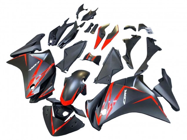 2011-2015 Honda CBR250RR Motorcycle Fairings - Matte Black Red Stripe