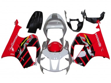 Cheap 2000-2006 Honda VTR1000 Motorcycle Fairings - Silver Red Black Stripe Racing