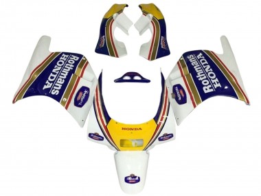 Cheap 1988-1989 Honda NSR250R Motorcycle Fairings - White Yellow Blue Rothmans