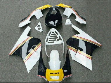 Cheap 1988-1989 Honda NSR250R Motorcycle Fairings - White Yellow Gold Glossy Black